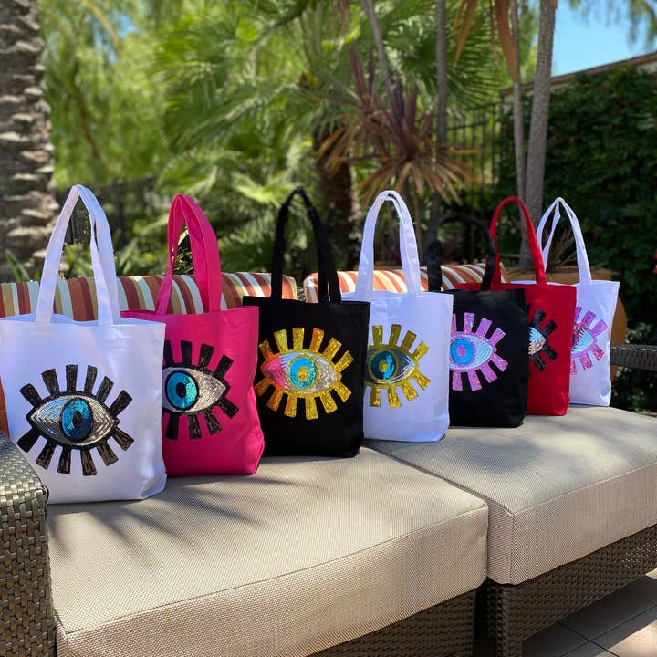 Evil Eye Canvas Bags for wholesale by Karens Line