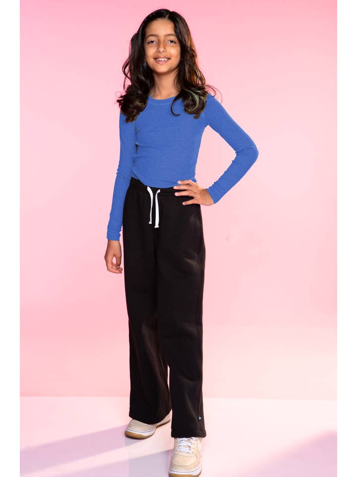 Ultra-Soft Ribbed Long Sleeve Fitted Tee - Blue Jean for wholesale on Faire