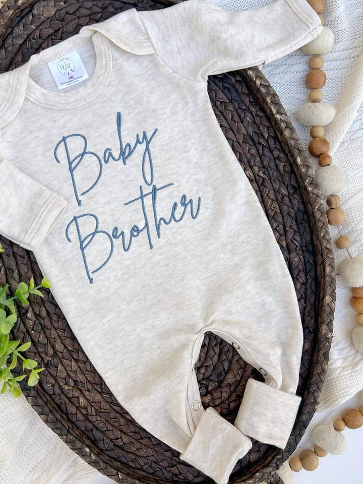 Wonderfully Made - Wholesale Jumpsuit – Baby - Baby Romper | Baby Brother Blue - Baby Announcement1