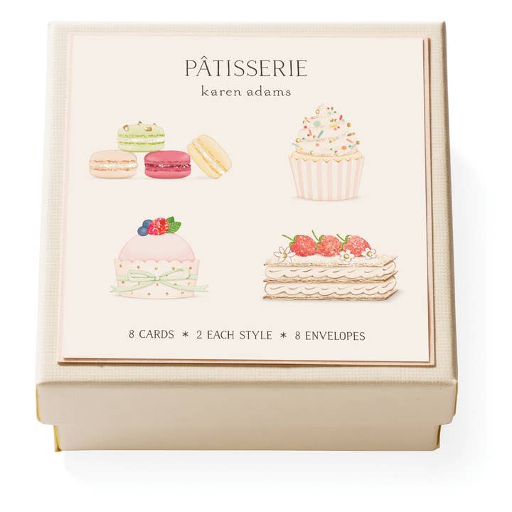 Karen Adams Designs - Wholesale Stationery/Notecard Set - Patisserie Gift Enclosure Box