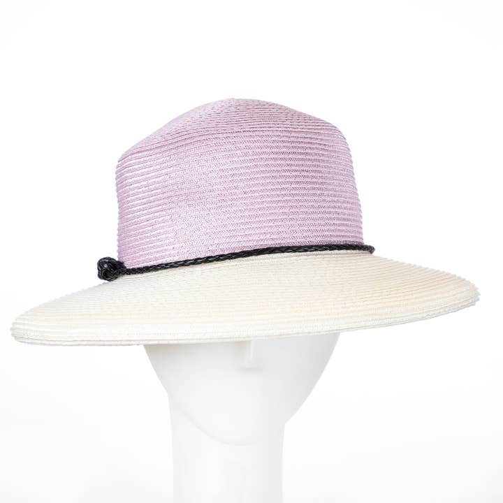 Cappello da sole da donna in paglia taiwanese lilla per la vendita all'ingrosso da parte di Giovannio