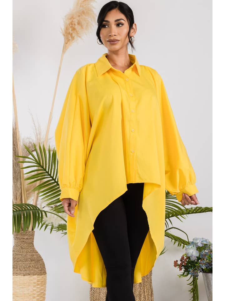 H&H Fashion Inc. - Wholesale Button Down Shirt - Women's - T304X - Hi-Lo Long Sleeve Shirt13