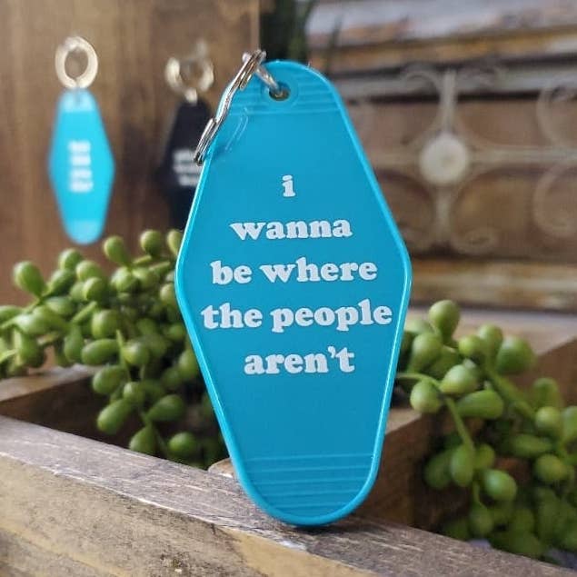 Retro Hotel Keychain - jag vill vara där människor för wholesale av Mad River