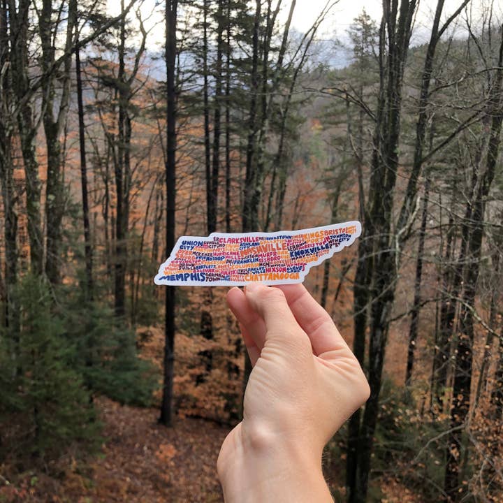 Wander On Words - Wholesale Sticker - Kaartsticker met handletters Tennessee Towns3