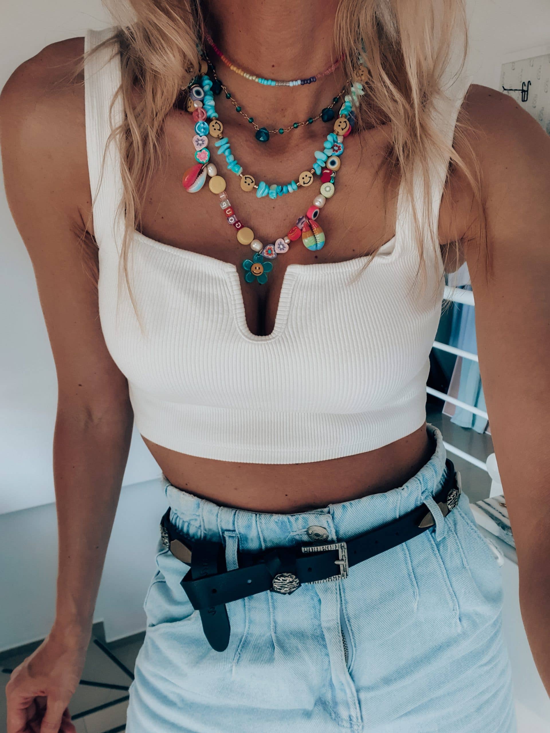 Goupi – wholesale Beaded/pearl necklace – Rainbow Choker and Star Multi Color Necklaces2