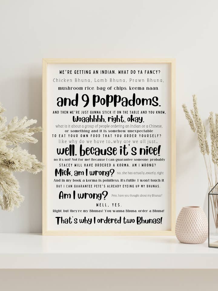 Smithy's Takeaway Order Print Gavin & Stacey for wholesale by Blossom & Bloom