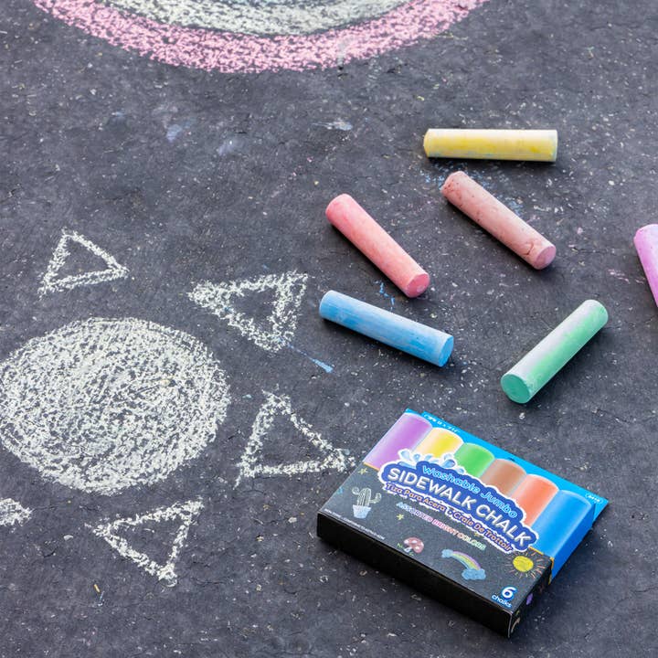 Luna Office Supply - Everyday Essential - Wholesale Chalk - Jumbo Washable Sidewalk Chalks (6/Pack)