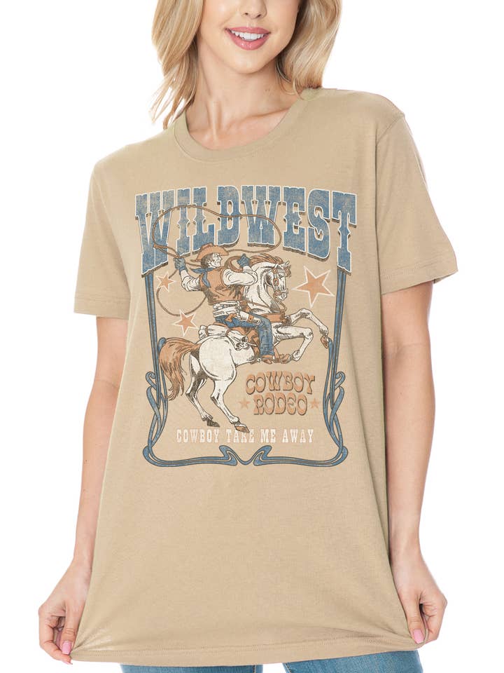 Amused by Blue - Wholesale Screen Printed T-Shirt - Women's - WILD WEST1