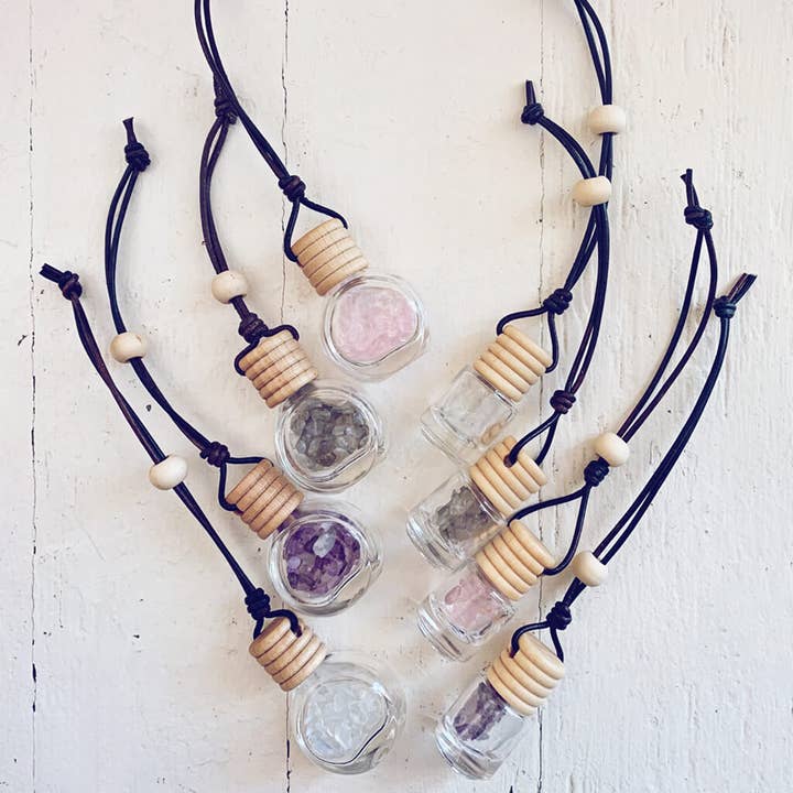 respira - inspira espira/auto con olio essenziale infuso con pietre preziose per la vendita all'ingrosso da parte di Peacock & Lime