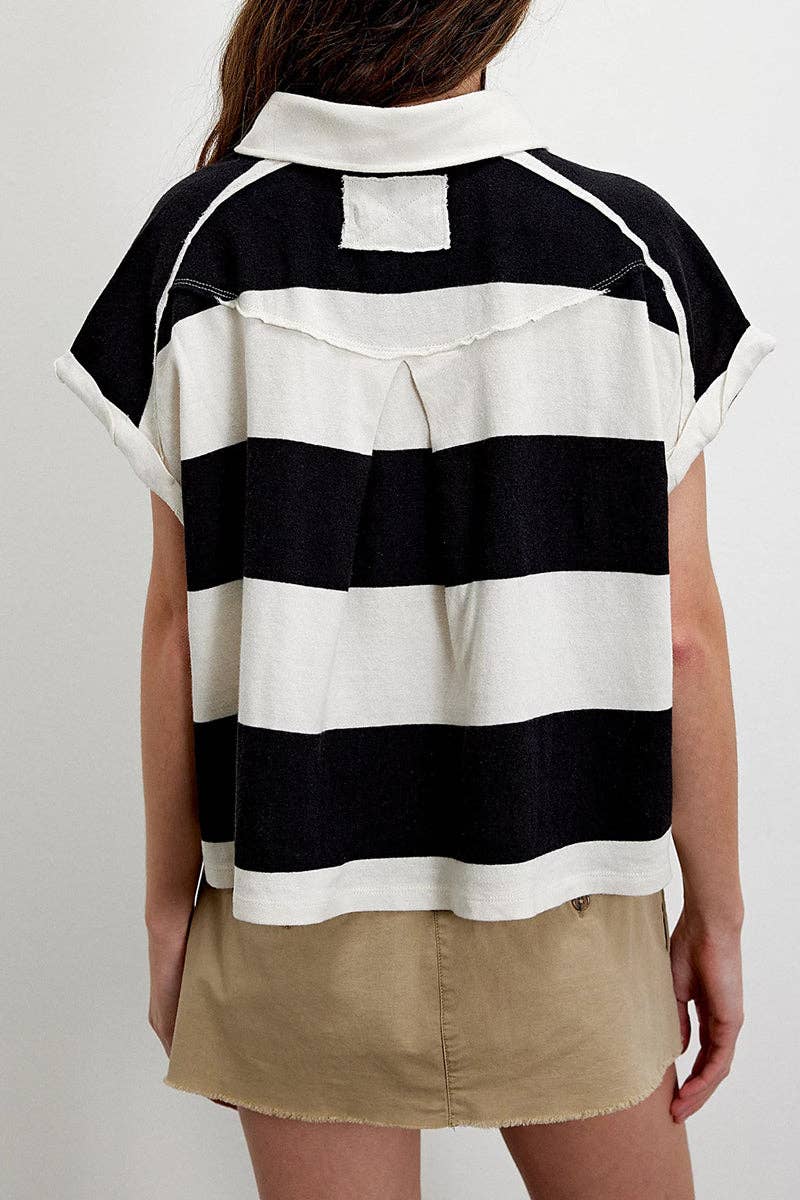 Mccolin - Wholesale Polo - Women's - Striped Polo T-Shirt2