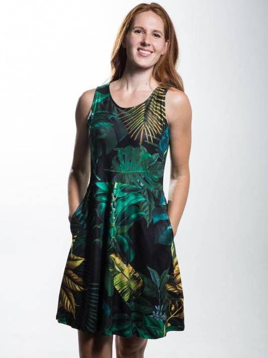 Vestido de moda Aster Pocket Emerald Jungle para mujer para venta al por mayor de Calison