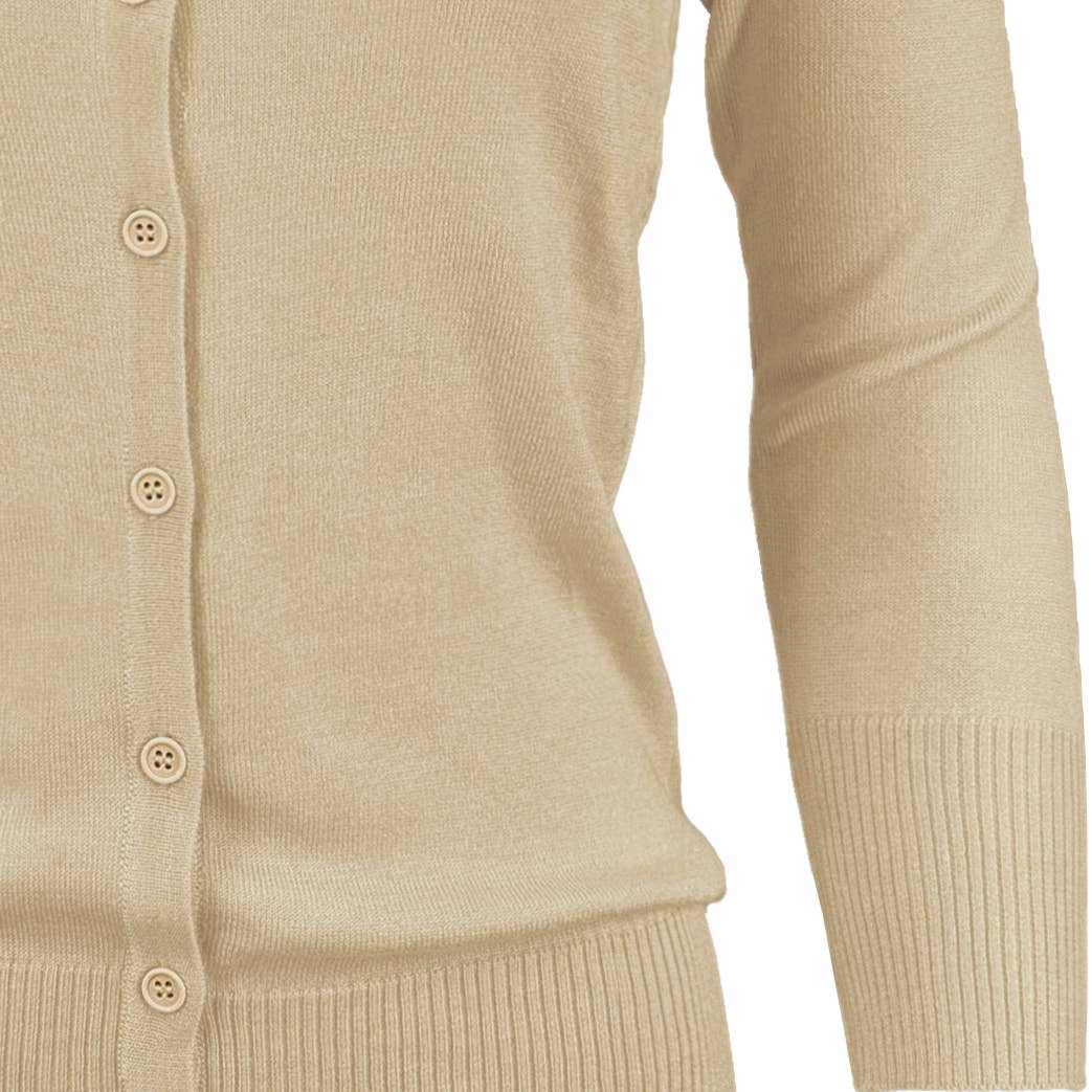 Mak - Wholesale Cardigan - Women's - 3/4 Sleeve Crewneck Plus Size Knit Cardigan Sweater CO079PL77