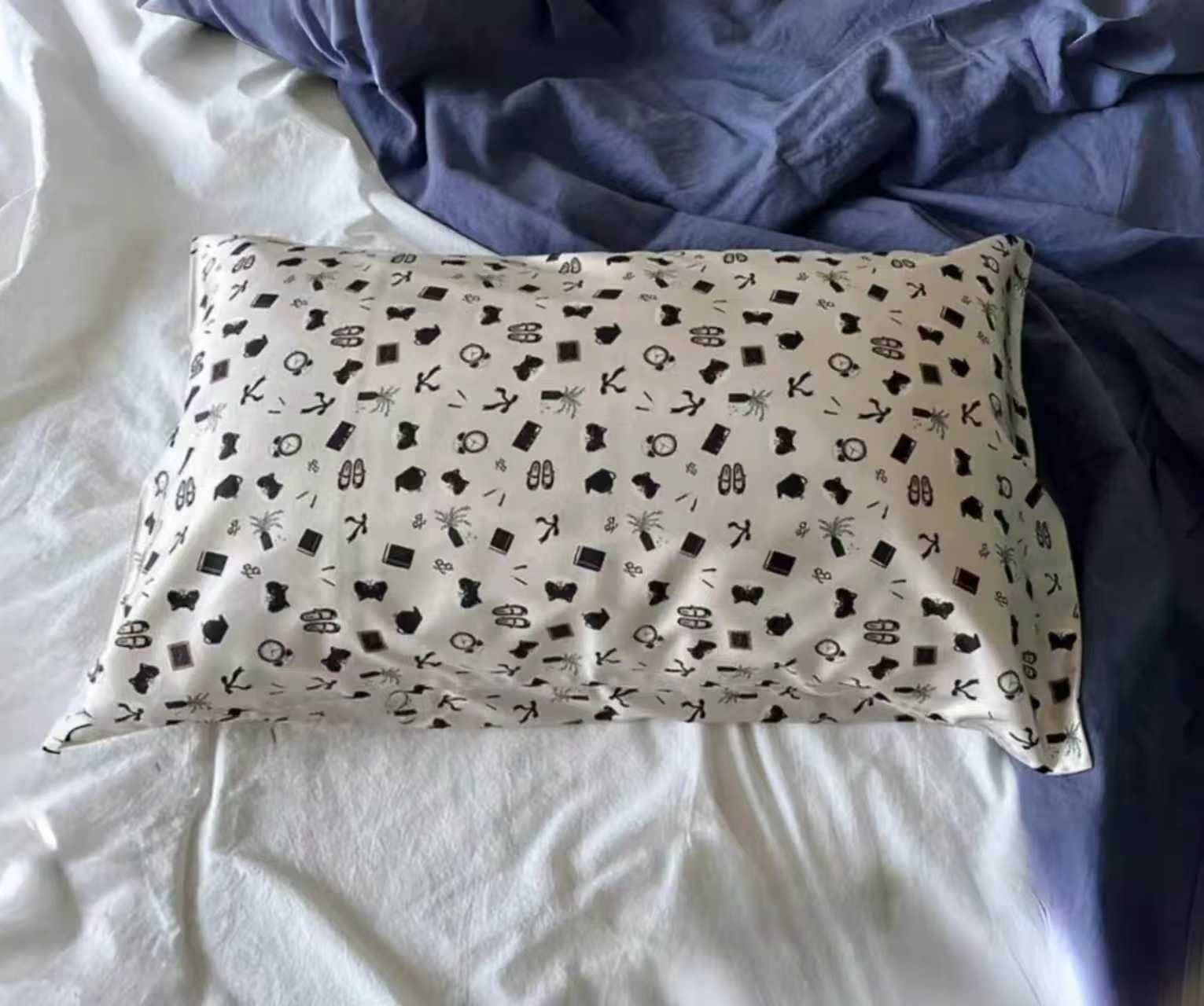 Lian Collection - Wholesale Bedding pillowcase/sham - 100% Mulberry Silk Pillowcase with Fashion Icon Graphic2