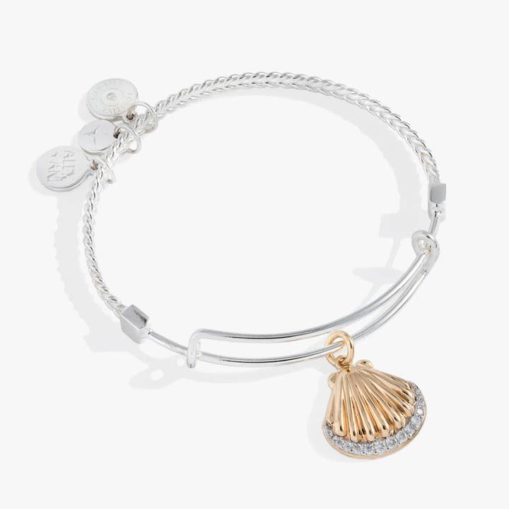 Alex + Ani - Wholesale Charm/Dangle Bracelet - Textured Scallop Seashell Charm Bangle