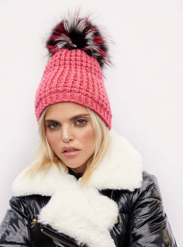 Kyi Kyi - Wholesale Beanie - Women's - Classic Fur - Multi Color Pom4