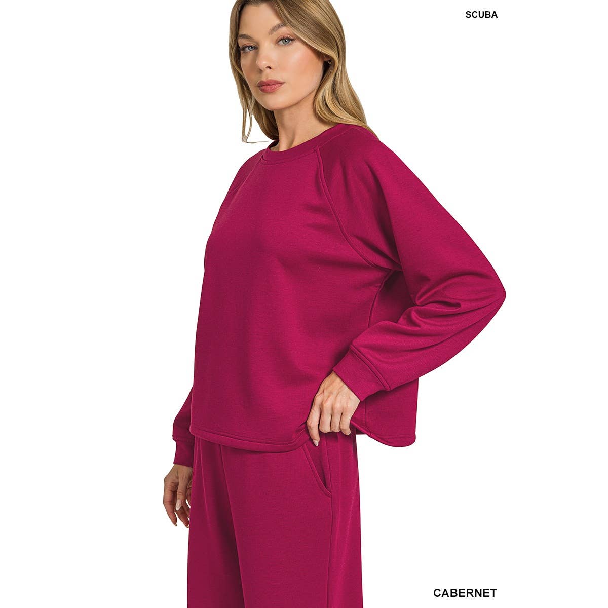 HiteJeans - Wholesale Lounge Set - Women's - Scuba crewneck pullover wide pants 2 pieces set14