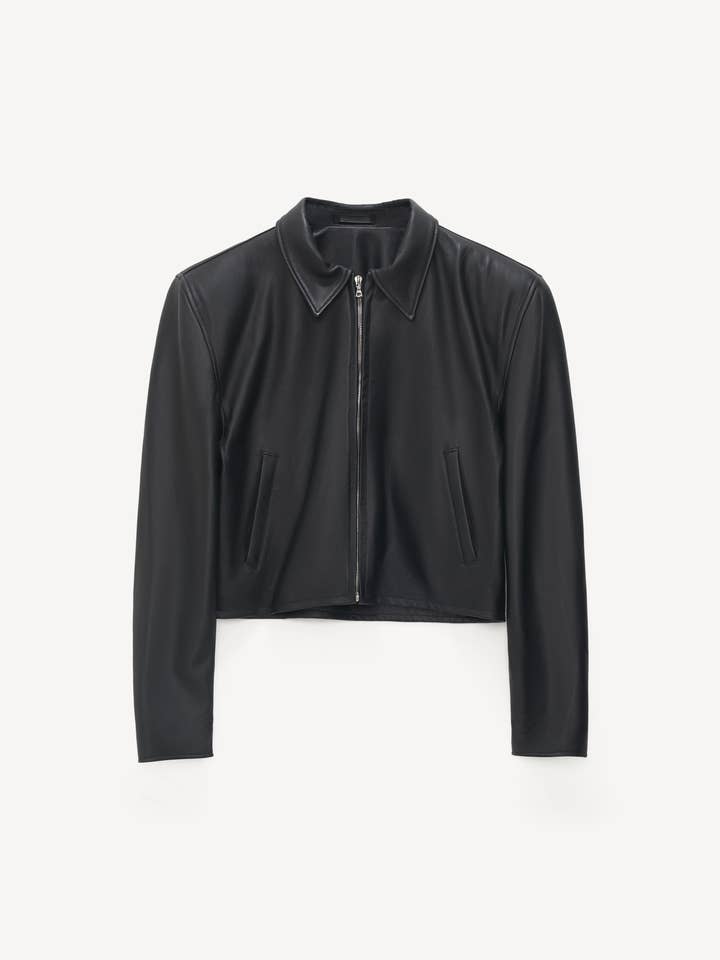 Nappa Sheep Skin Leather Jacket in Ebony for wholesale by Plastik