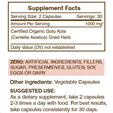 Secrets Of The Tribe - Wholesale Oral Supplement/Vitamin - Gotu Kola Capsules1