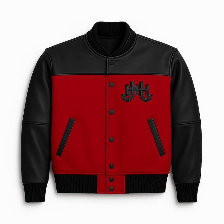 Blouson universitaire J.Hinton – Édition Rouge & Noir pour la vente par J.HINTON