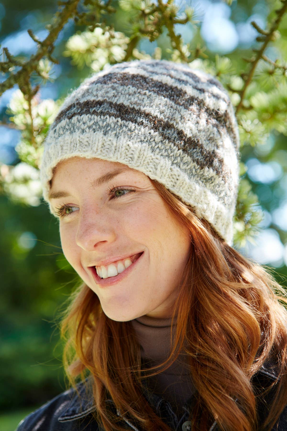 Classic Fair Isle Women's Wool Knit Beanie Hat Natural for wholesale on Faire2
