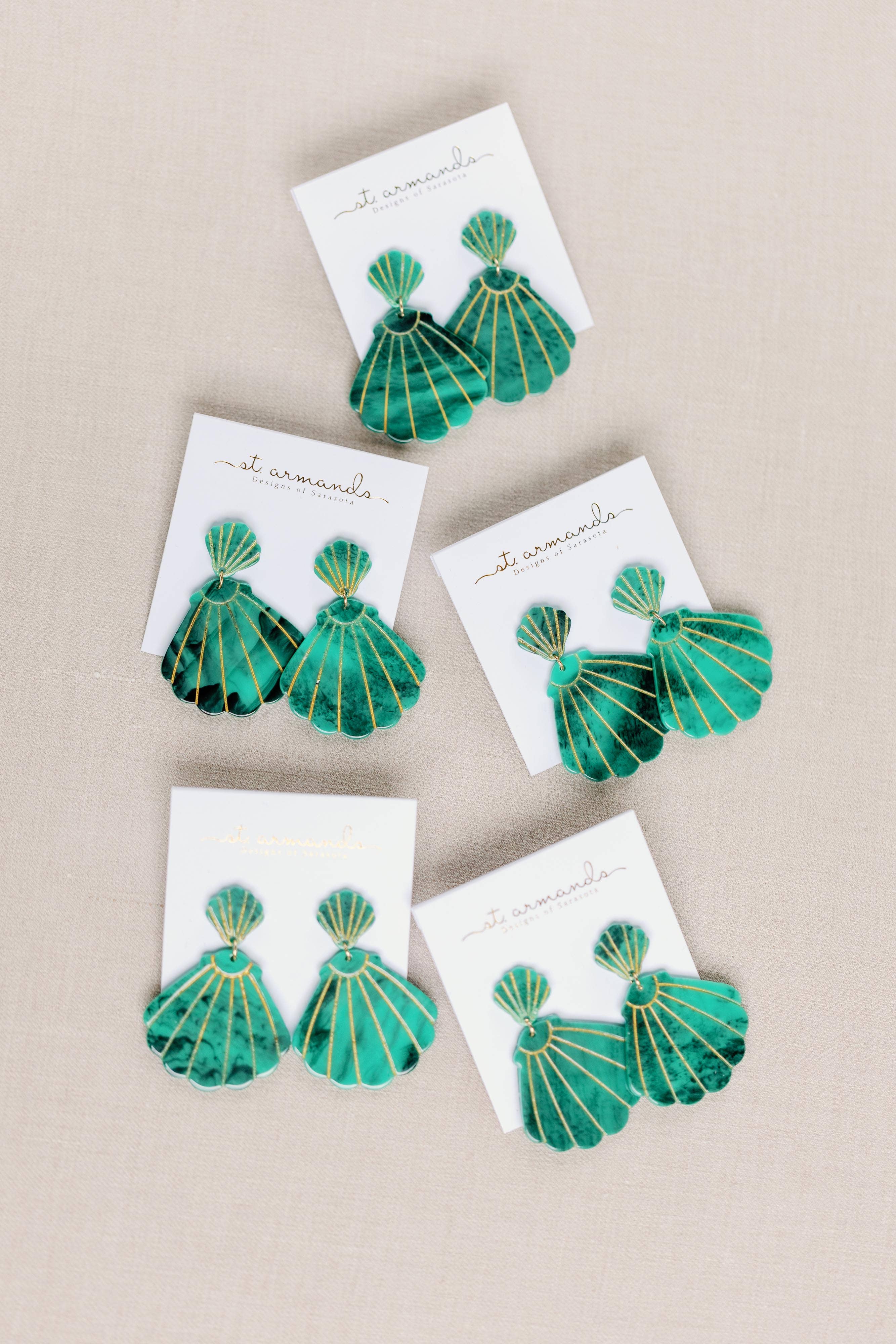 St Armands Designs of Sarasota - Wholesale Dangle Earrings - Turquoise Shell Statement Earrings4