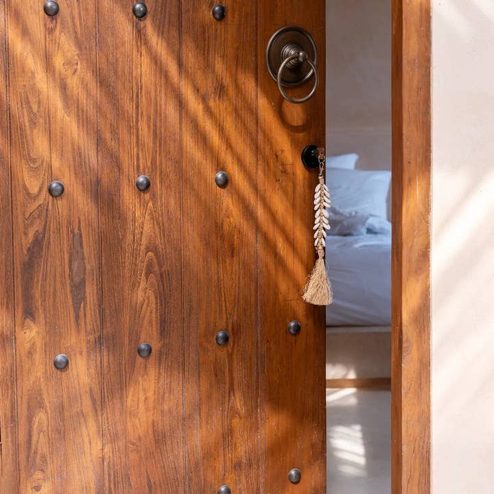 Bazar Bizar Living - Venta al por mayor Llavero - Unisex - Llavero de espina de pescado de rafia - blanco natural2