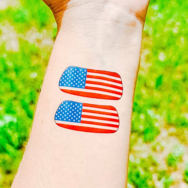 Itty Bits Designs - Wholesale Temporary Tattoo - American Flag Eye Black Temporary Tattoos1