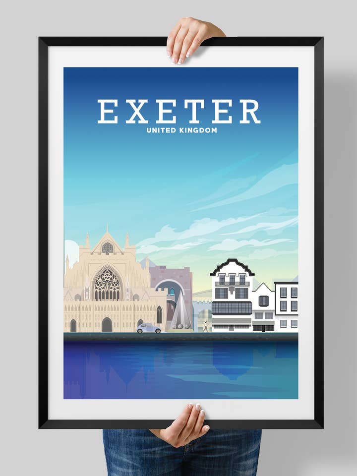 Póster de Exeter Print, Exeter Devon para venta al por mayor de Hillview Prints