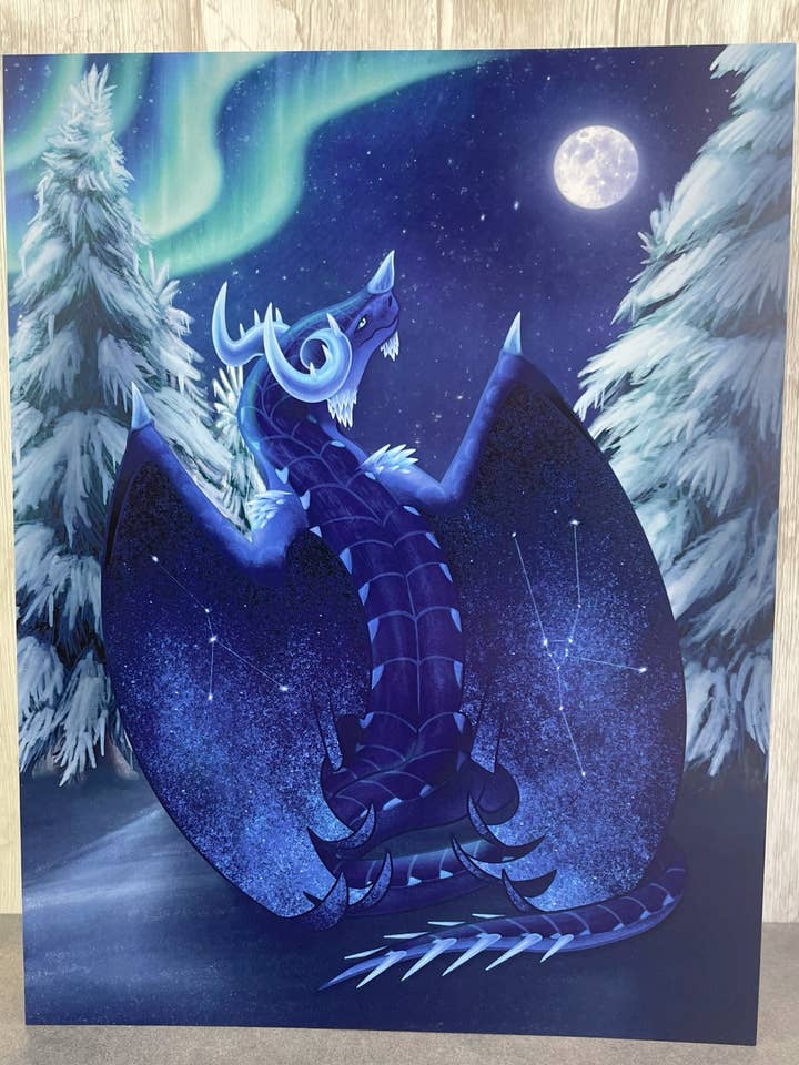 Azurite Mineral Dragon - Art Print for wholesale by Two Twisted Dragons