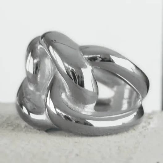 Courage, anello impermeabile a maglie spesse, placcato in argento per la vendita all'ingrosso da parte di Dansk Copenhagen