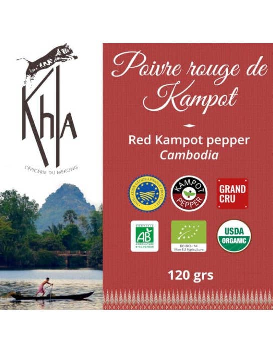 Khla - L'épicerie du Mékong - Wholesale Pepper/Peppercorns - Kampot red pepper - IGP - Organic - Organic - Premium - in grains - 120g3