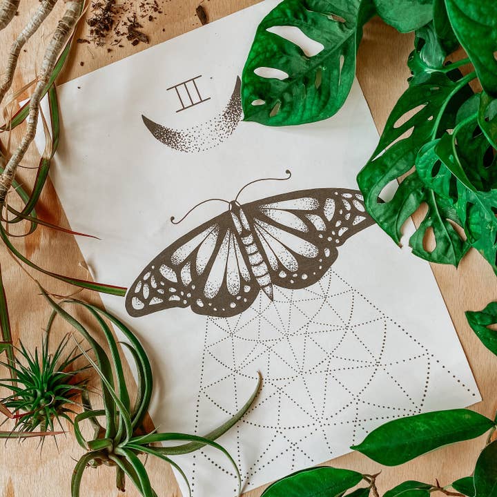 A4 Glossy Print | Moth | Butterfly | Geometric Print | Wall for wholesale by BrollyWeather