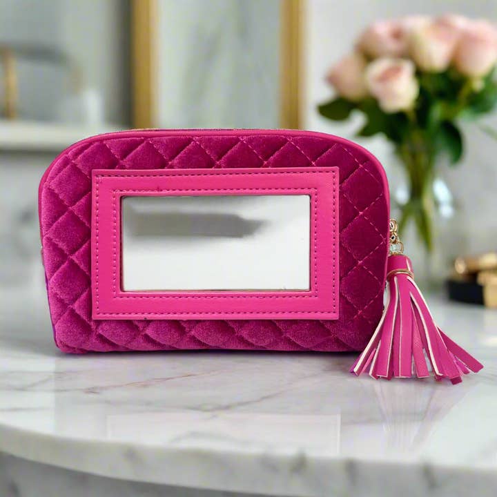 PurseN (new) - Wholesale Makeup/Cosmetic Bag - Glam Makeup Case - Fuchsia Velvet4