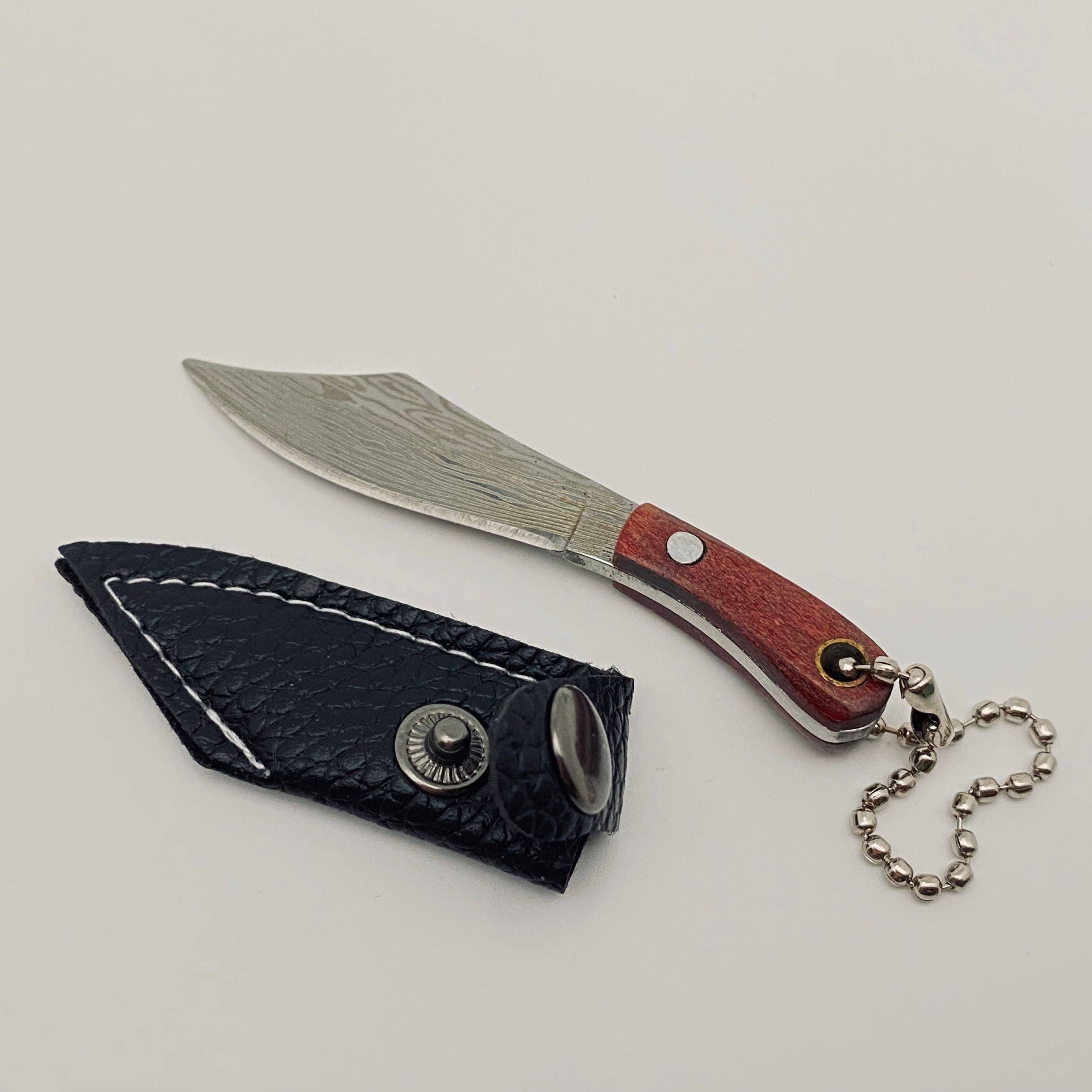 Mio Queena – wholesale Nyckelring - Unisex – Damaskus Mönster Mini Knife Kechain Gift6