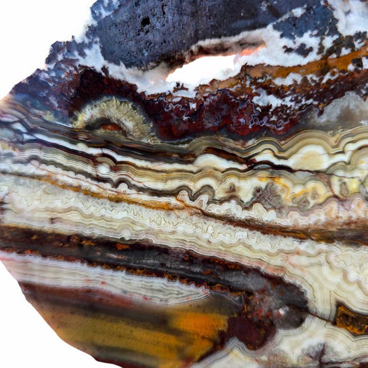 Lapidary Central - Wholesale Spiritual Stone/Crystal - Crazy Lace Agate Slab - Laguna Red Fireworks - Mexican Vintage Quality2