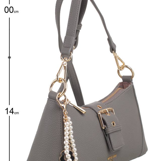 Bessie London - Wholesale Shoulder Bag - Women's - BUCKLE CHARM BAGUETTE3