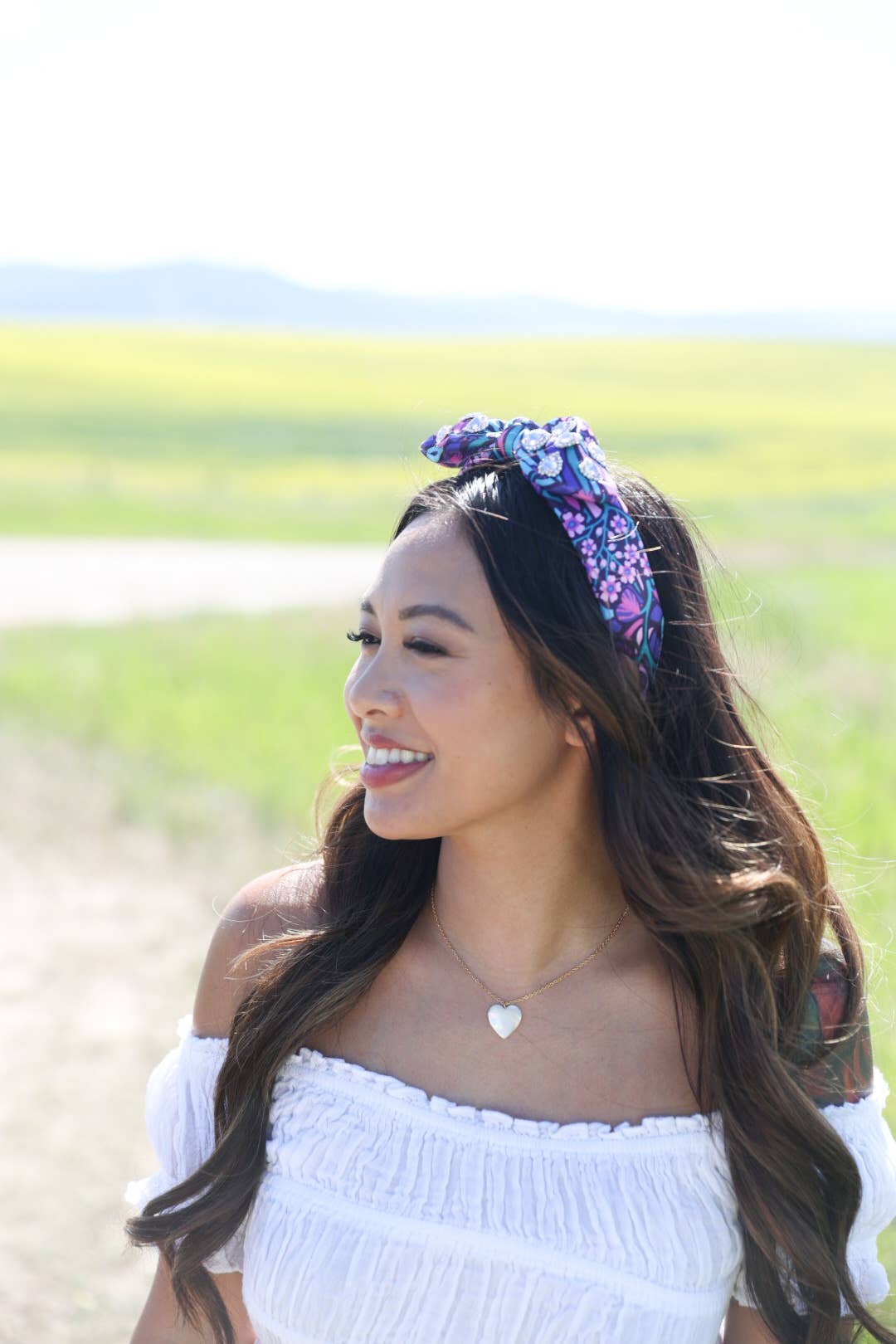 La Bella - Wholesale Fashion Headband - Women's - Night Garden Halo Hearts Mini Bow Headband2