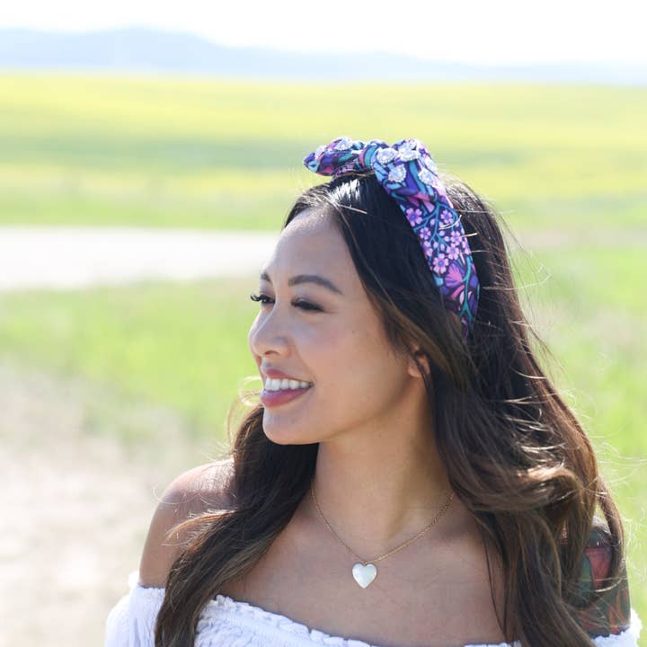 La Bella - Wholesale Fashion Headband - Women's - Night Garden Halo Hearts Mini Bow Headband2