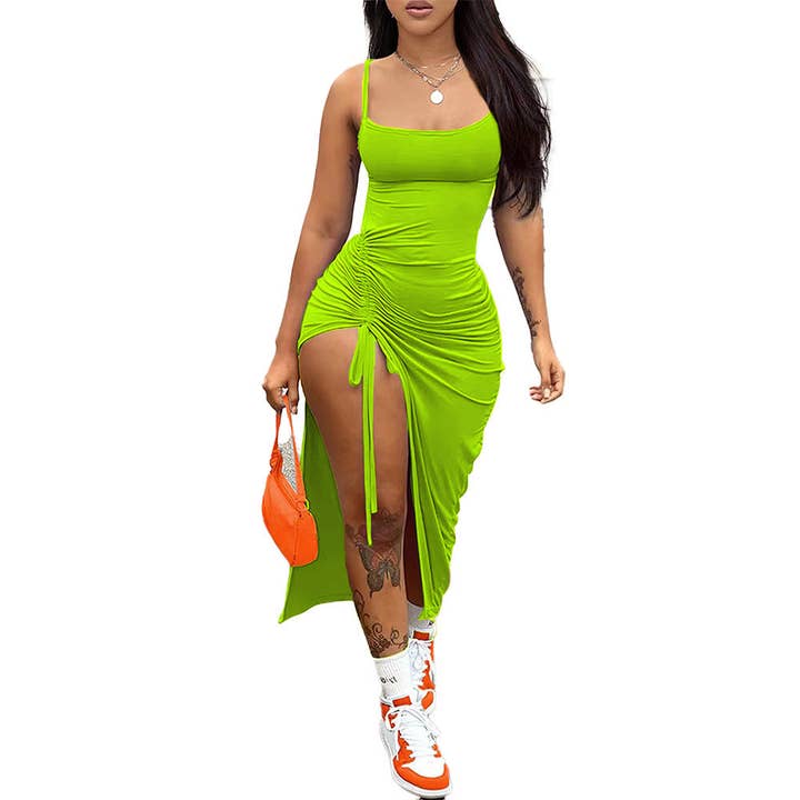 MB FASHION Camo Maxi Dress with Drawstring 2339LY for wholesale on Faire