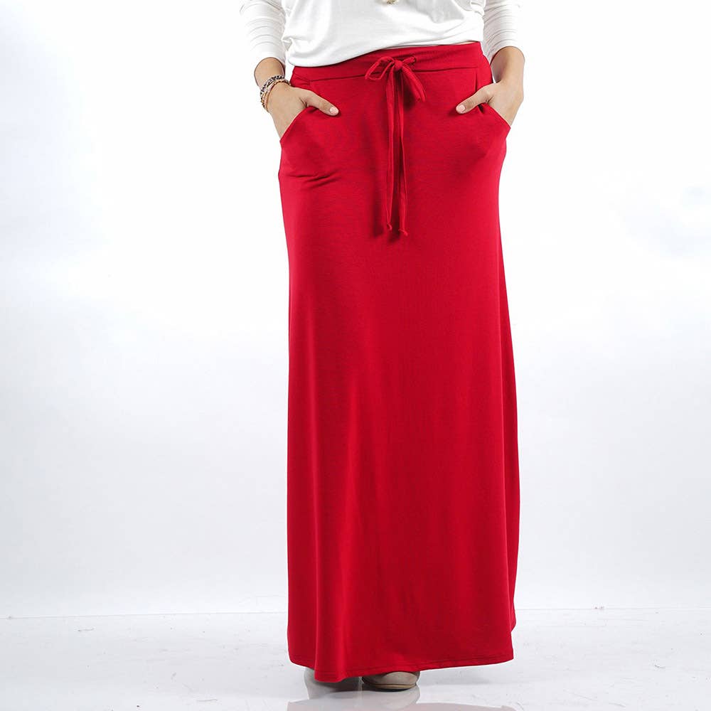 42POPS - Venta al por mayor Falda - Mujer - Falda maxi de talla grande con bolsillos4