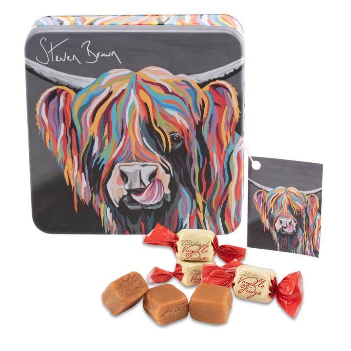 Heather McCoo Vanilla Fudge Tin "Steven Brown Art" for wholesale by Gardiners Handmade Confectionery