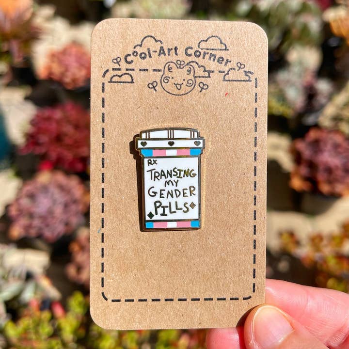 Cool Art Corner - Wholesale Lapel Pin/Button - Transing my Gender Pills Enamel Pin