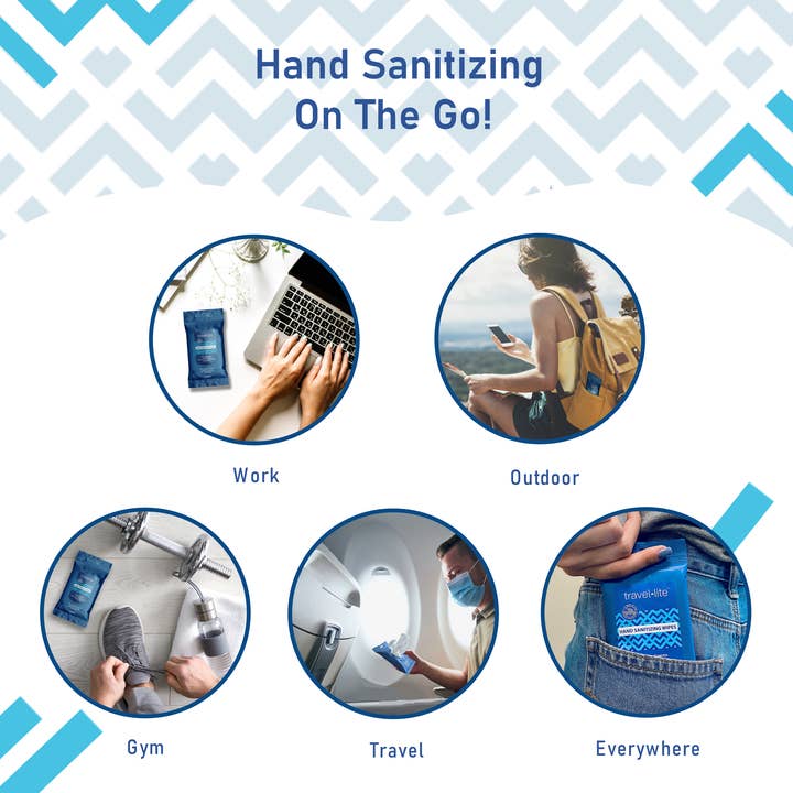 LA Fresh - Wholesale Hand Sanitizer - Travel Lite 65% Alcohol Hand Sanitizing Wipes- 10 ct Soft pack4