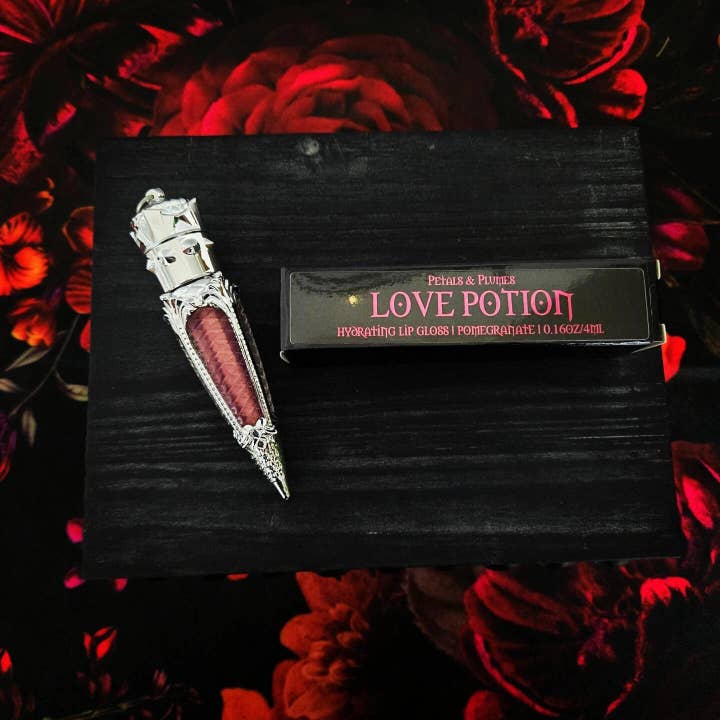 Petals & Plumes - Wholesale Lip Gloss - Love Potion Lip Gloss | pomegranate | rose gold |