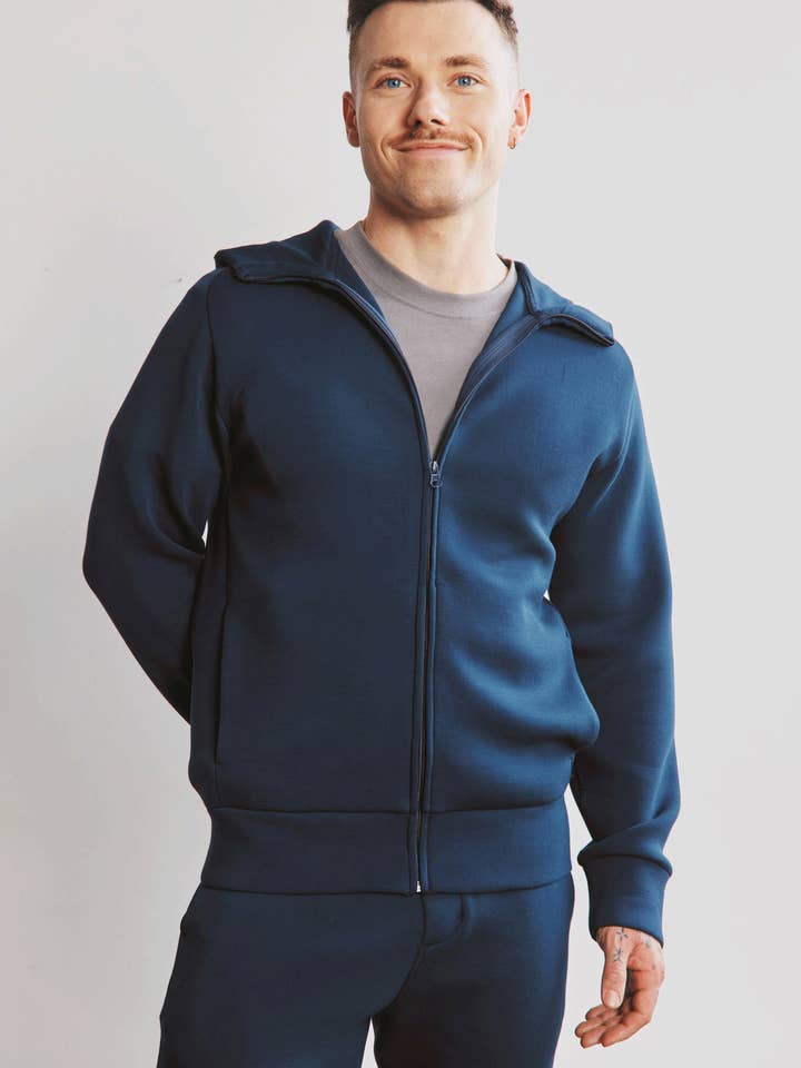 Venture Zip-Up Hoodie - Navy for wholesale by LEZÉ the Label