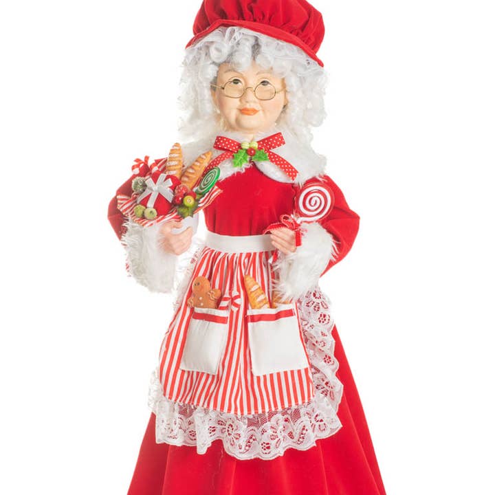 Starlight Collection - Wholesale Christmas Decoration - Red/White Classic Mrs. Claus Figurine0