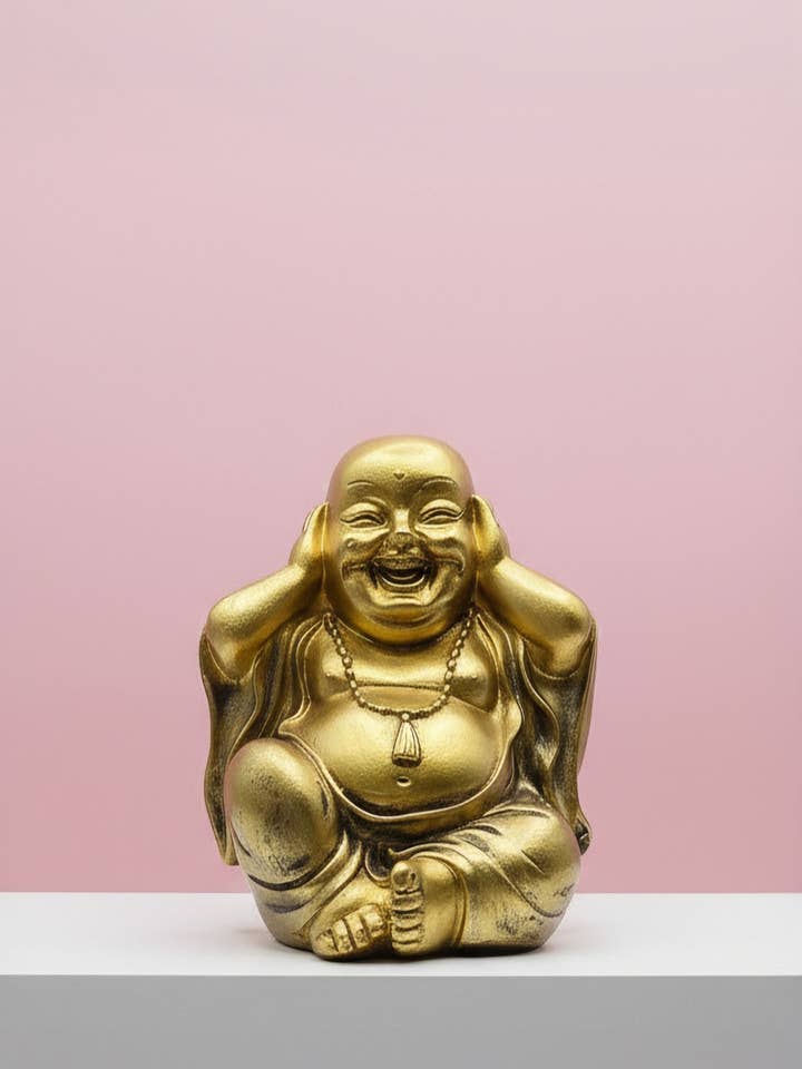 Gouden Hoor Geen Kwaad Boeddha Beeldje voor wholesale door Arya Jewellery Wholesale