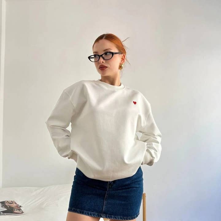Hjerte Pop Crew Sweatshirt for engroshandel hos My 9Teen