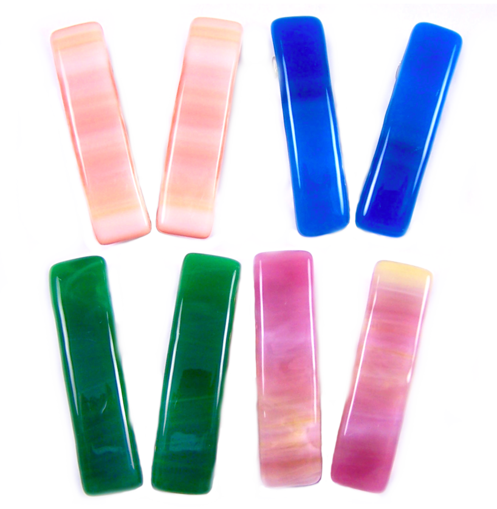Glass Town USA - Wholesale Barrette - Kids - Children's Barrette Pairs Stained Glass Bright Swirls Small0