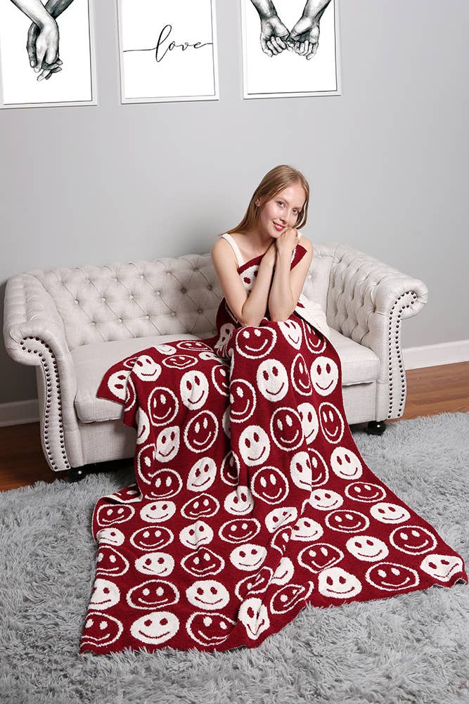 Hana - Wholesale Throw Blanket - Luxury Soft Happy Face Throw Blanket12